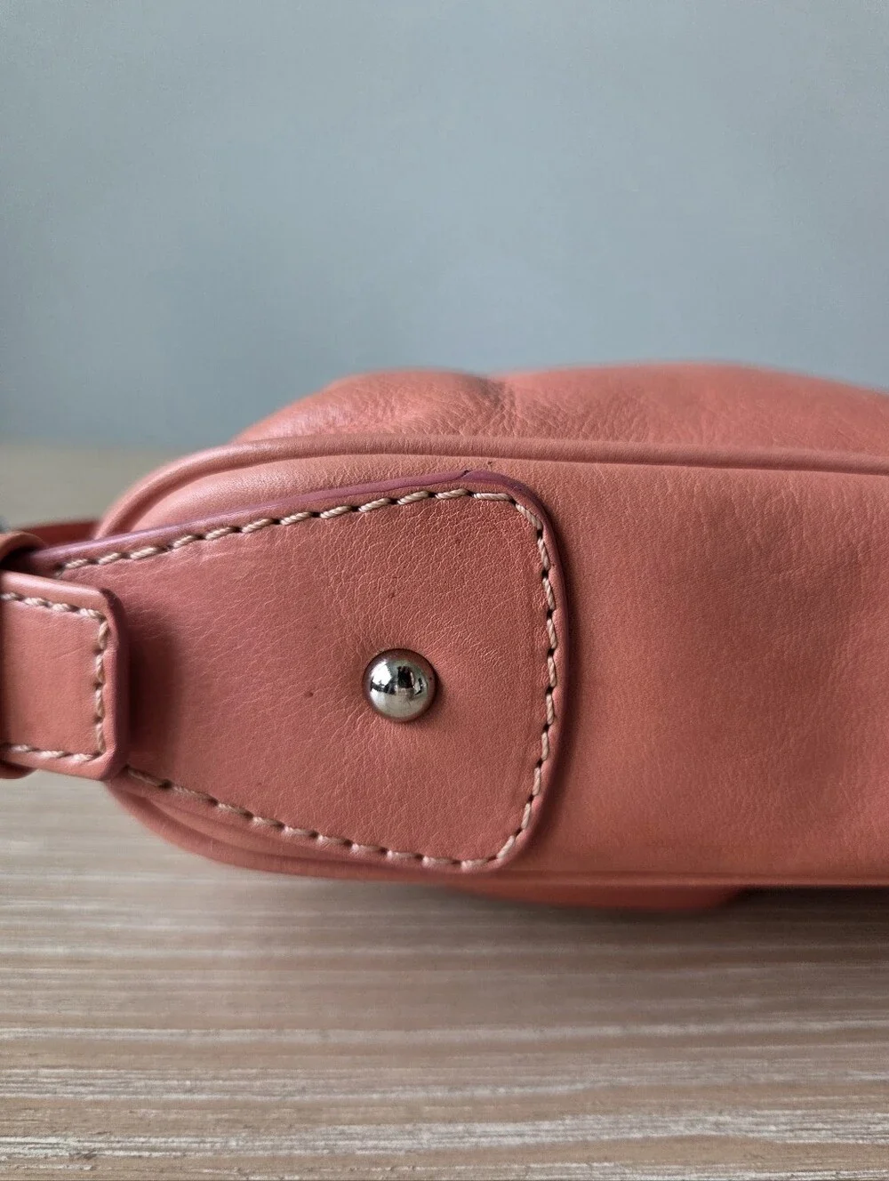 Vintage Y2K Marc Jacobs Coral Pink Leather Shoulder Bag Cargo Pocket Hobo Purse